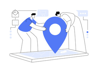Local search optimization abstract concept vector illustration.