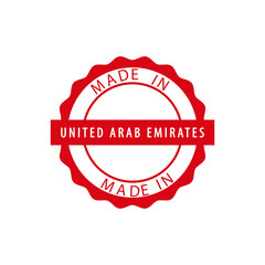 Obraz premium Made in united arab emirates stamp icon vector logo design template