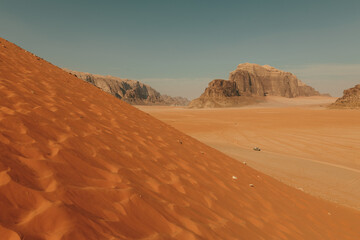 Fototapeta na wymiar sand dunes in the desert wadi rum