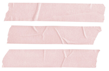 Three Pink Blank painter tape stickers isolated