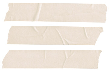 Three Brown Blank painter tape stickers isolated