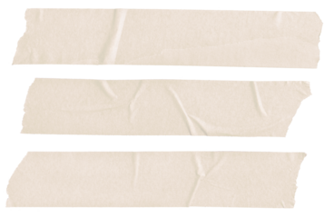 Three Brown Blank painter tape stickers isolated