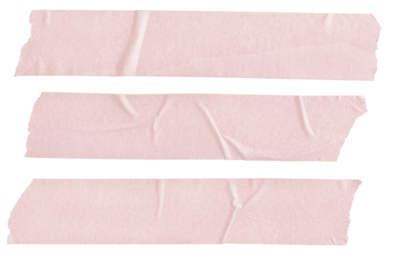 Three Pink Blank painter tape stickers isolated