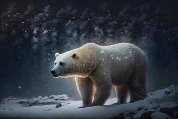 Obraz na płótnie Canvas Polar bear in winter. Generative AI