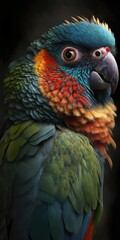 Fototapeta premium Nymphs parrot breed, closeup. Male. Exotic bird. Generative AI