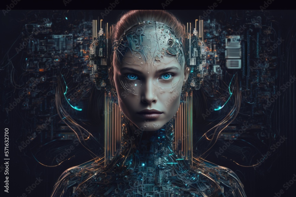 Poster Artificial Intelligence Processor, Digital Human. Generative AI