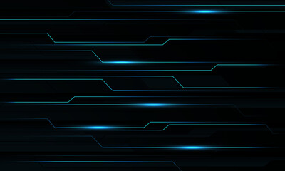Abstract blue black line cyber circuit pattern design ultramodern futuristic technology background vector