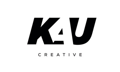 KAU letters negative space logo design. creative typography monogram vector