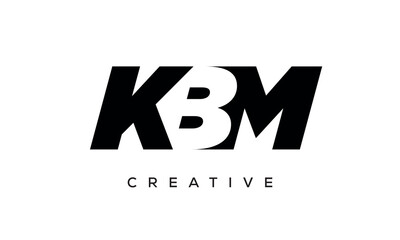 KBM letters negative space logo design. creative typography monogram vector