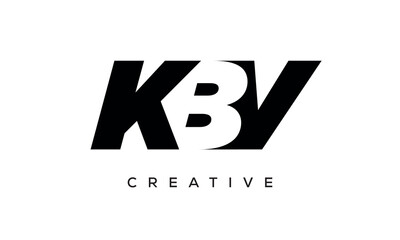 KBV letters negative space logo design. creative typography monogram vector