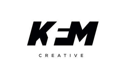 KFM letters negative space logo design. creative typography monogram vector