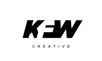 KFW letters negative space logo design. creative typography monogram vector