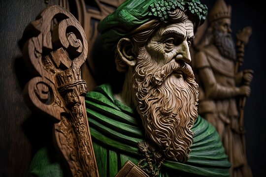 Saint Patricks Day wood sculpture (Ai generated)
