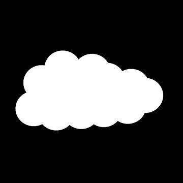 White 3d clouds set isolated on a black background. Royalty high-quality free stock photo image of Cartoon cloud shapes for games, animation, web. Cute cloud background 3d illustration