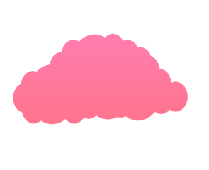 Pink 3d clouds isolated on a transparent background. Royalty high-quality free stock PNG image of Cartoon pink cloud shapes for games, animation, web. Cute dream cloud background 3d illustration