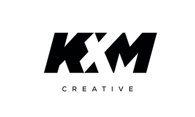 KXM letters negative space logo design. creative typography monogram vector