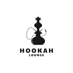 Fototapeta premium Hookah Shisha Silhouette Logo Template for Bar, Cafe and Club.