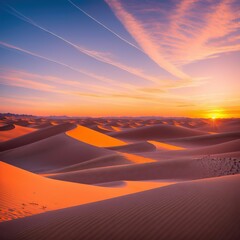 Fototapeta na wymiar sunset in the desert made with Generative AI
