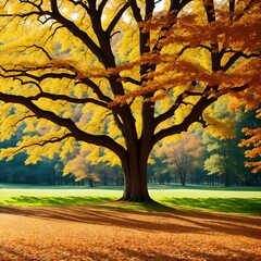 autumn trees in the park made with Generative AI