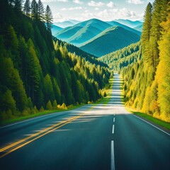 mountain road in the mountains made with Generative AI
