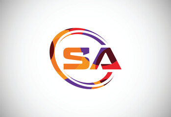 Initial Letter S A Low Poly Logo Design Vector Template. Graphic Alphabet Symbol For Corporate Business Identity