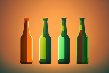 blank beer bottles background