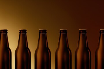 blank beer bottles background