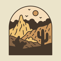 Mountains and desert graphic illustration vector art t-shirt design