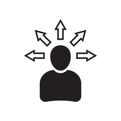 delegation, management icon on white background