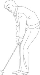 Sketch vector illustration of golf sportsman