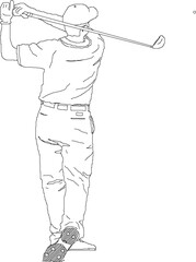 Sketch vector illustration of golf sportsman