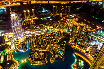 Fototapeta na wymiar Modern city architecture - panoramic view of Dubai in UAE