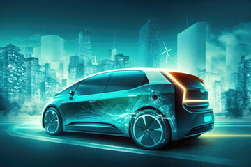 concept of an electric car. Generative AI