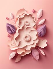 International Women's Day. Banner, flyer, beautiful card for March 8. Flowers and butterflies in the shape of a figure eight on a pink background.