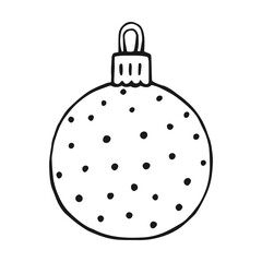 Christmas balls. Decoration isolated elements. Hand drawn vector illustration.