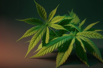 Naklejka na ściany i meble Hemp Cannabis Sativa Marijuana, CBD, THC, Cannabinoids, medicinal hemp, GENERATIVE AI