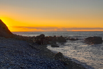 Alba e bellissimo panorama sul mare a Diano Marina in Liguria, viaggi e paesaggi in Italia