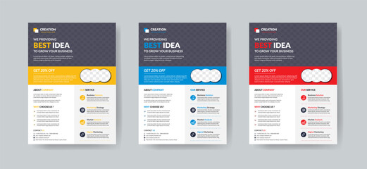 Business flyer template vector design, Flyer Template Geometric shape used for business poster layout, IT Company flyer, corporate banners, and leaflets. Graphic design layout with triangle