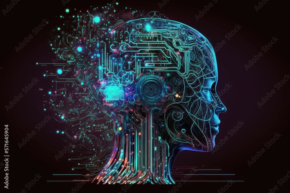 Poster concepts related to modern technology, like artificial intelligence, machine learning, and neural ne