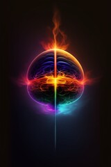 Obraz premium Concept art of a human brain exploding with knowledge and creativity With Generative AI