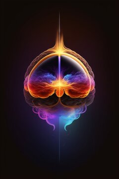Concept art of a human brain exploding with knowledge and creativity With Generative AI