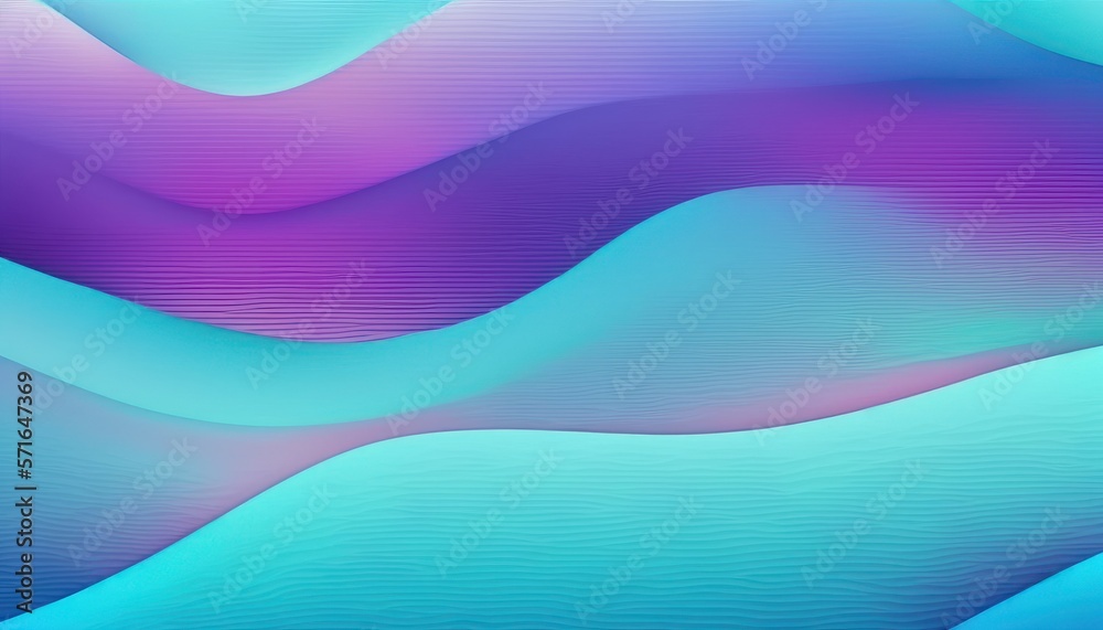 Sticker Abstract Iridescent  Wave Background - Turquoise Purple Green Colours - Curved Motion Colorful Smooth Gradient design element for backgrounds, banners, wallpapers, posters and covers - AI Illustration