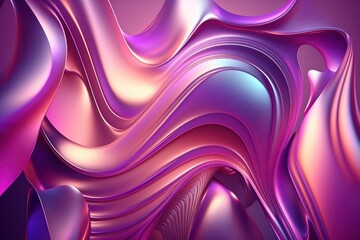 Abstract colorful fluid design background. Curved liquid shape in motion. Fluid neon composition of ultra violet shapes. Generative AI