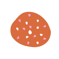 Donut in cartoon style. Vector illustration isolated on white background.