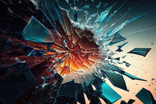 shattered glass background. wallpaper. Generative AI