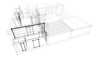 house building concept 3d sketch