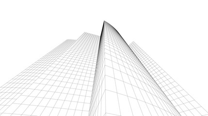 Architectural drawing vector 3d illustration