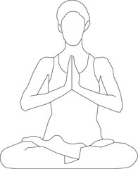 Sketch vector illustration of a person in a yoga pose