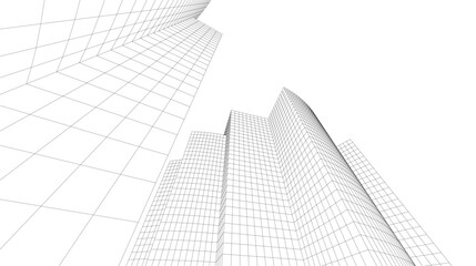 Fototapeta premium Architectural drawing vector 3d illustration