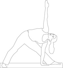 Sketch vector illustration of a woman going to the gym